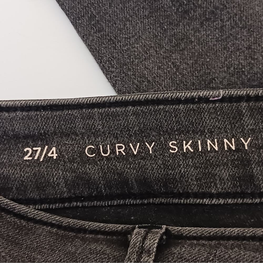 Ann Taylor Loft Curvy Skinny Jeans Womens 4 Black Dark Wash Low Rise Slim - Picture 8 of 12